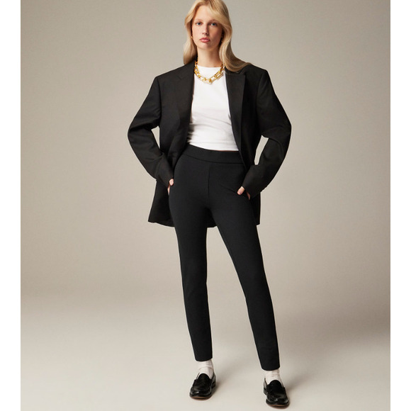J.Crew Pixie Pant in Stretch Ponte Black Size Medium All Day Pant NWT - Picture 1 of 9